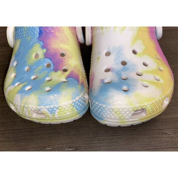Crocs Unisex Shoes Kids 4C Classic Tie Dye Graphic Slip- on Clogs 205451 - Picture 10 of 11